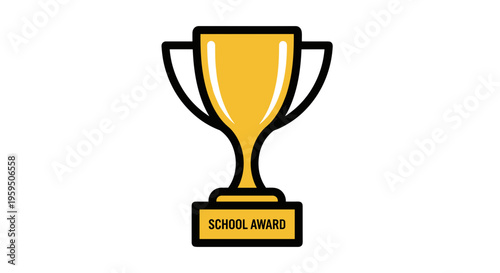 Golden Trophy Cup Award Symbol.