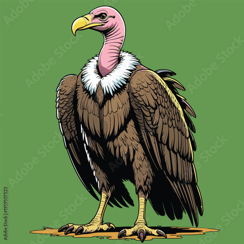 vector image of a carrion-eating vulture