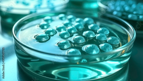 Dense distribution of particles in laboratory culture dishes