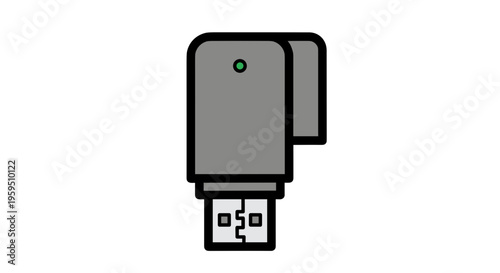 Gray USB flash drive device.