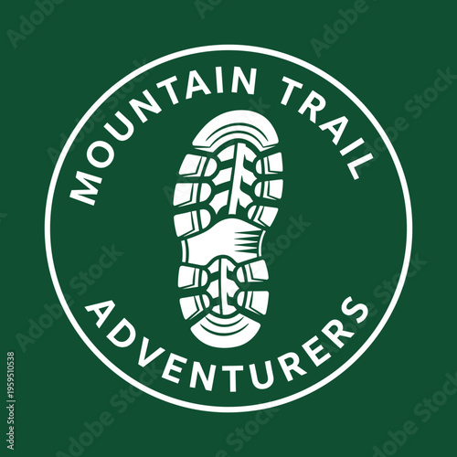Hiking boot sole trail logo mark.