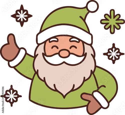 santa thumbs up christmas green festive