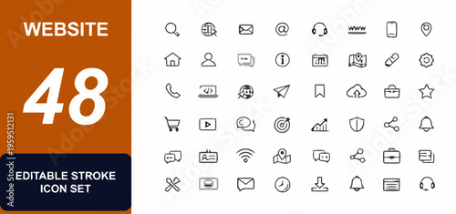 Website icons showcase various symbols and graphics on a digital interface