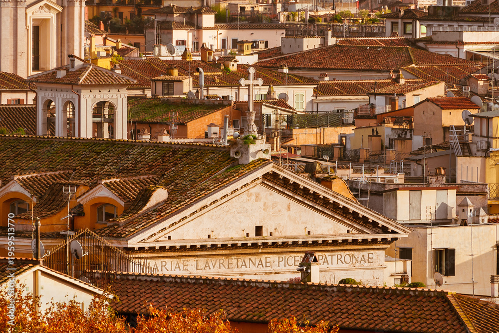 Obraz premium Rome dense historical center with old architectures