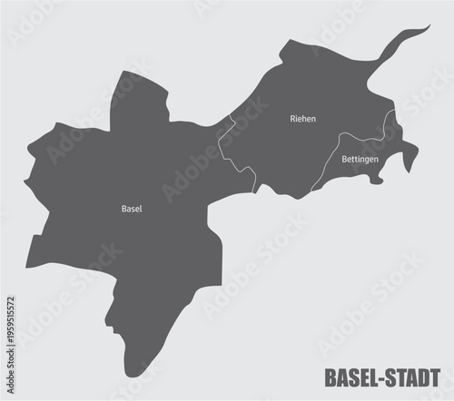 Basel-Stadt Canton administrative map