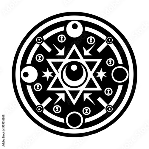 A filled style icon of celestial wheel