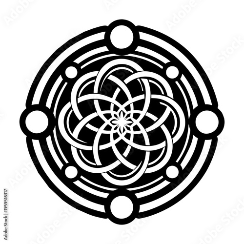 A filled style icon of cosmic flow