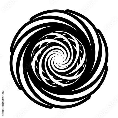 A glyph style icon of vortex symbol