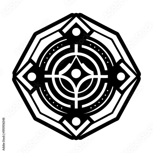A glyph style icon of sacred symbol
