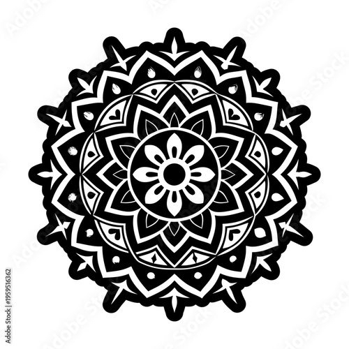Mandala icon in filled style