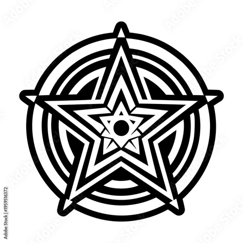 A glyph icon of divine star symbol