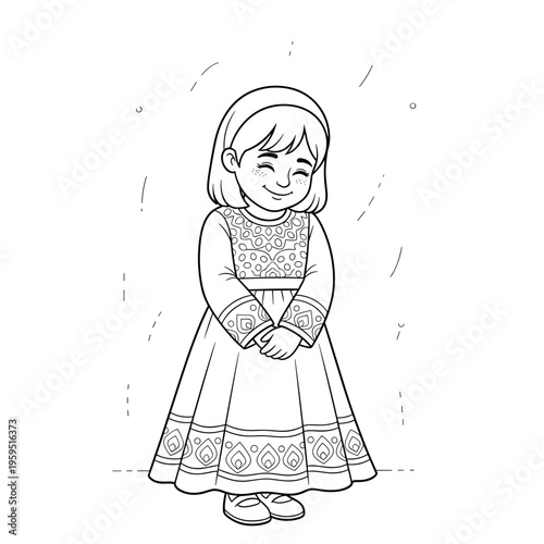 Smiling little girl in dress.