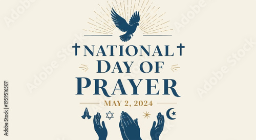 National day of prayer may 2 2024 dove hands praying symbols faith hope