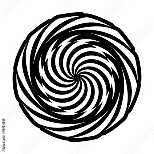 A filled style icon of a vortex