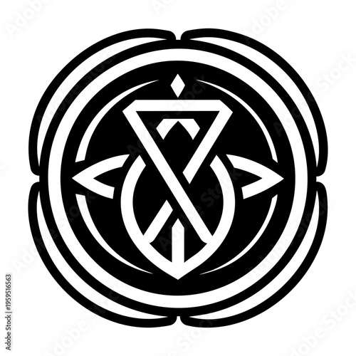 A glyph style icon of sigil sign