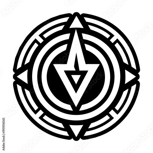 Magic rune icon in solid style