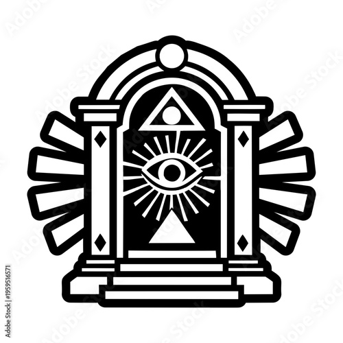 Mystical portal icon in filled style