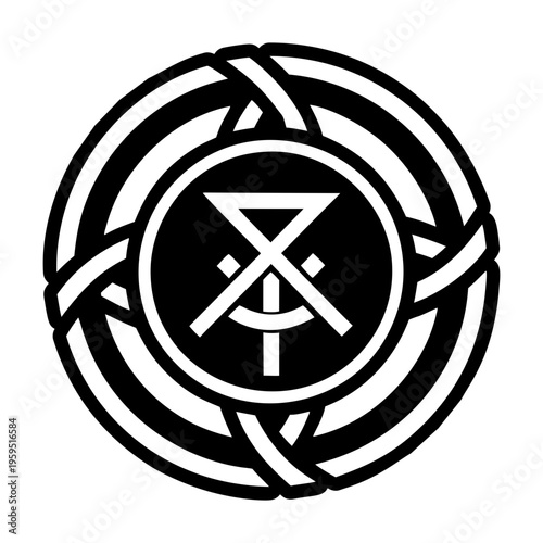 Prosperity rune icon in filled style