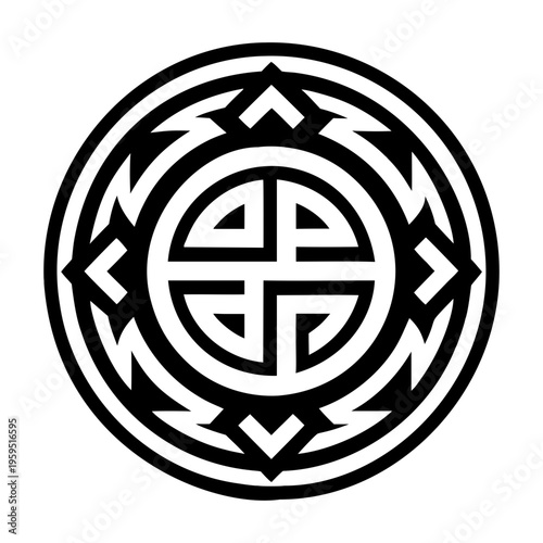 A filled style icon of prosperity symbol