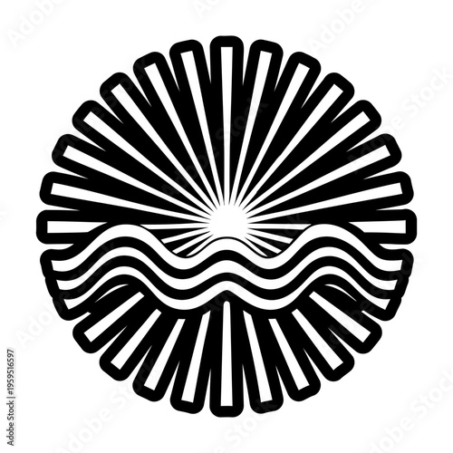 Sun tattoo icon in filled style