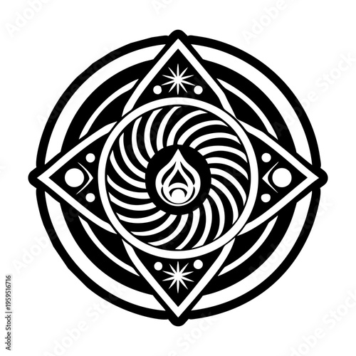 Divine tattoo icon designed in solid style