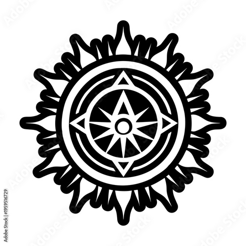 A solid icon of radiance symbol