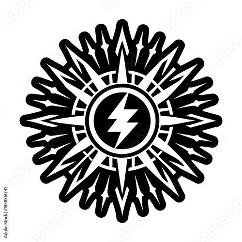 A glyph style icon of scared energy symbol