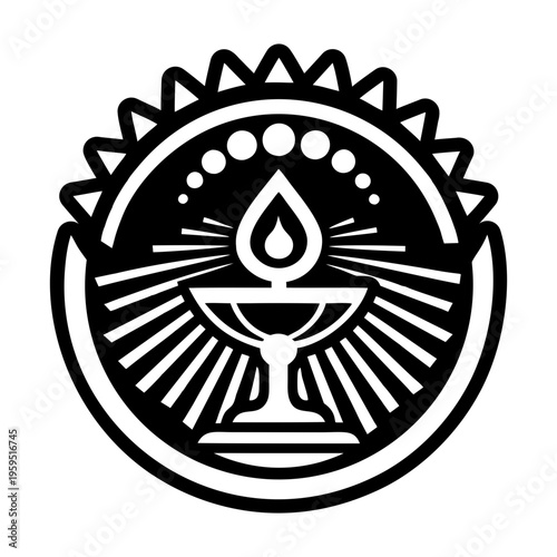 Glyph style icon of divine source