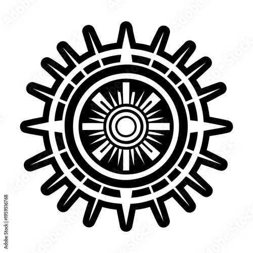 A solid icon of radiance sign