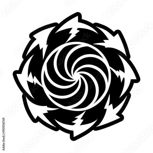 An icon of twirl sign in solid style