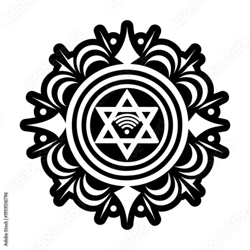 A solid icon of ritual symbol