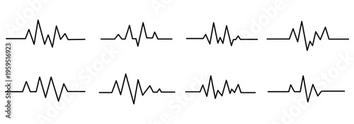 Continuous one line drawing of heartbeat pulse. Simple heartbeat pulse One Line Drawing Vector.