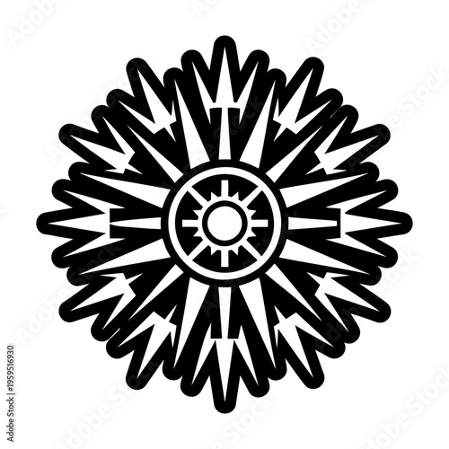 A solid icon of radiant force symbol