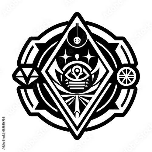 A solid style icon of sacred aura symbol