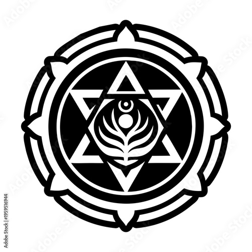 A glyph icon of sigil magic symbol