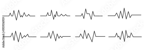 Continuous one line drawing of heartbeat pulse. Simple heartbeat pulse One Line Drawing Vector.