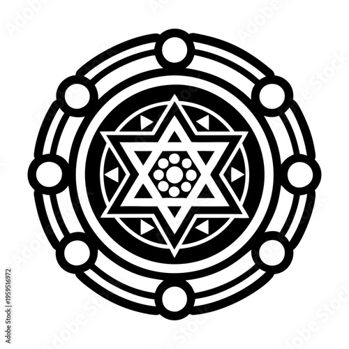 An icon of occult symbol in solid style