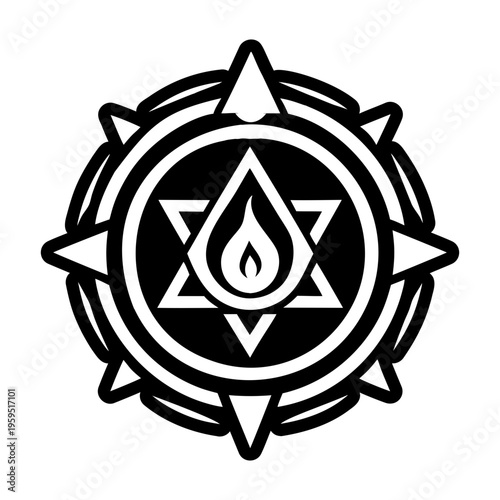 A filled style icon of spiritual light