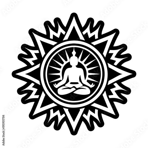 Spiritual energy icon in solid style