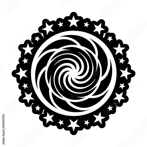 A solid icon of spiral sign
