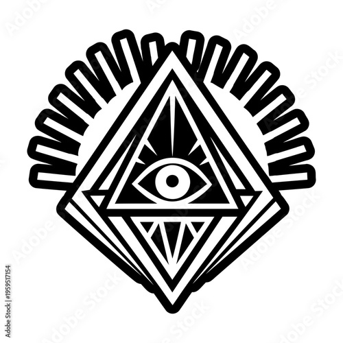 Illuminati eye icon in solid style