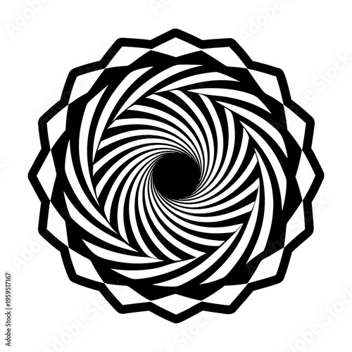 An icon of energy vortex in solid style