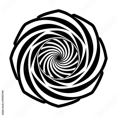 A solid icon of vision vortex