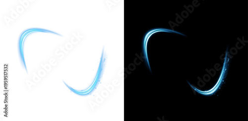 Futuristic abstract background with blue neon light waves, laser lines and glowing energy. Dynamic digital design with light trails, motion and radiant effect.