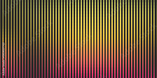 Neon spectral halftone gradation stripes. Radiant multicolor linear gradient background with glowing parallel lines and smooth rainbow density fade.