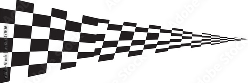 A dynamic vanishing point created with checkered squares a stark silhouette high quality