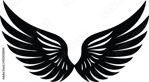 Black Angel Wings Vector Graphic Element Design