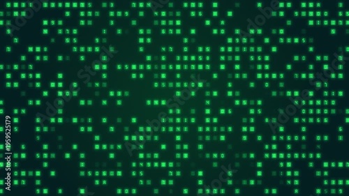 Green Digital Matrix Numbers with Data Flow – Hacker Screen Seamless Loop Background Animation