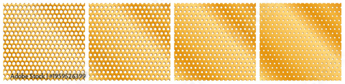vector seamless perforated golden plate in four variations