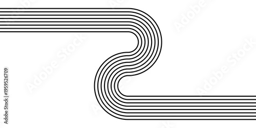 Abstract black and white retro pattern of black lines on a white background. Striped vector background.